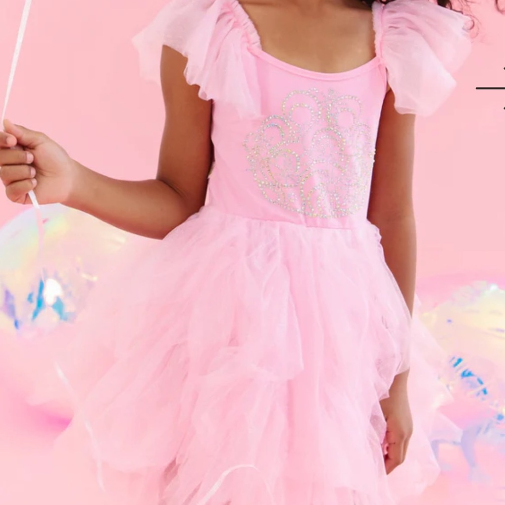 Lola + The Boys x Wicked Glinda Pink Tulle Tutu Dress | Girls 8 - Picture 3 of 15